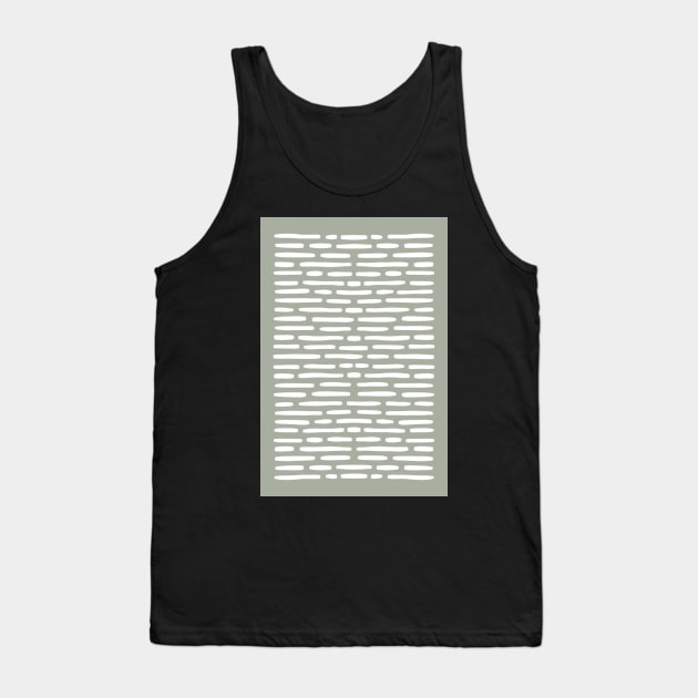 Sage green lines pattern Tank Top by VectoryBelle